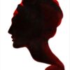 an illustration of a silhouette of the side of a womans face