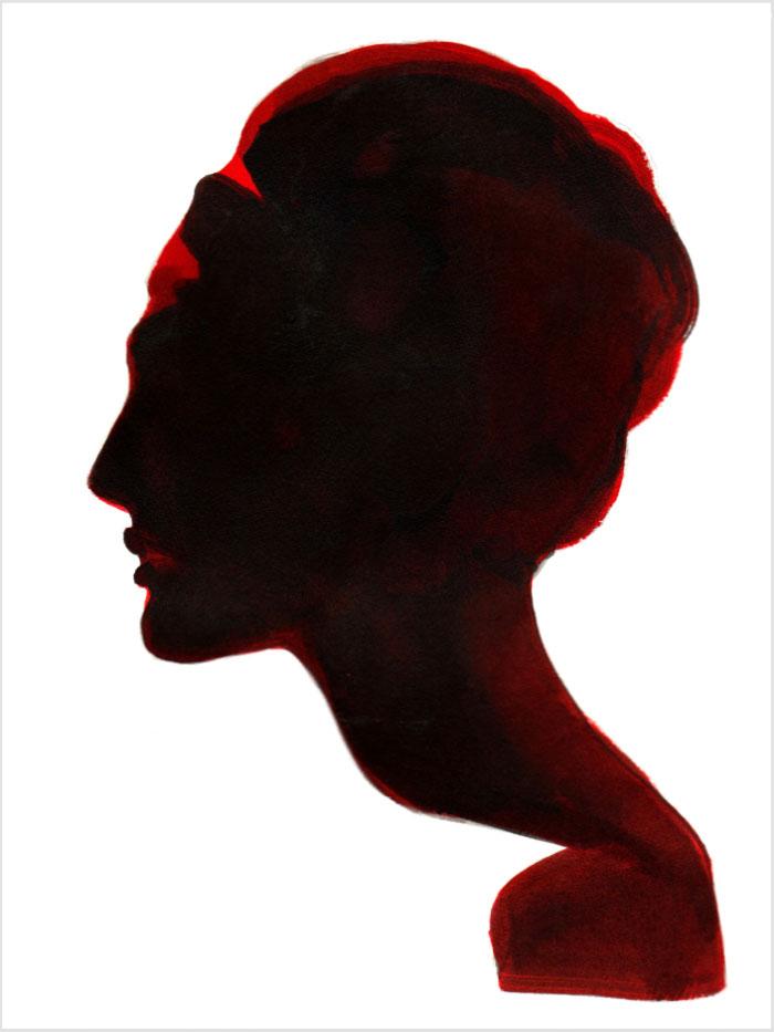 an illustration of a silhouette of the side of a womans face