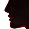 an illustration of a silhouette of the side of a womans face detail of face